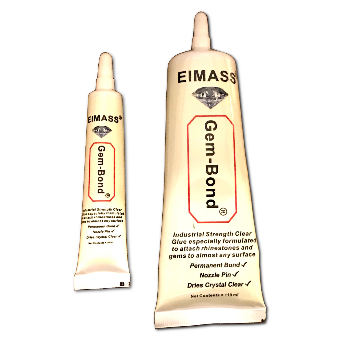 Rhinestone Glue, Gem-Bond® Industrial Strength Clear Adhesive, Fabric Glue - Multi Purpose with Needle Precision
